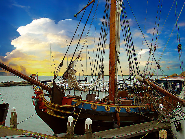 Dhow sailing off Kenyan coast